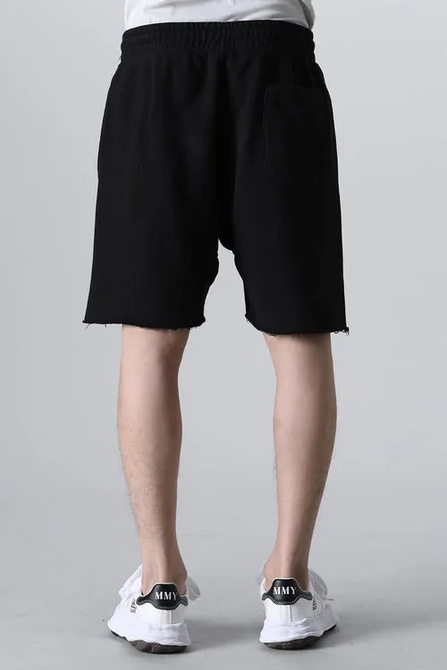 SAINT Mxxxxxx 'SAINT' SWEAT SHORTS/GRY/BLK embroidered SAINT LOGO basic shorts, distressed gray/washed black S-XL, four needles and six threads throughout, produced by a major domestic factory, imported Tajima machine embroidery, washed and distressed, original version